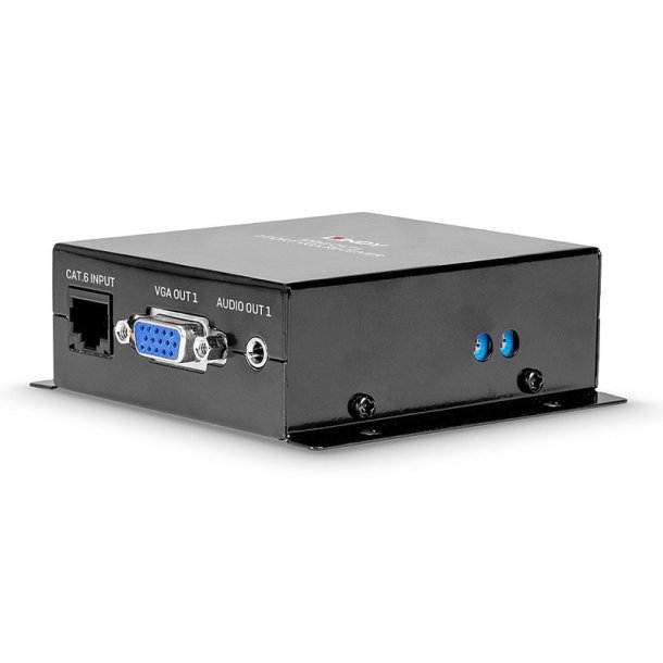 Lindy - 300m Cat.6 2 Port VGA Receiver - VGA - 4 - 1 - Black - 1920 x 1080 pixels - Full HD