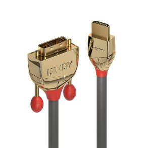 Lindy - 3m HDMI to DVI-D Cable, Gold Line - Gold - HDMI Type A (Standard) - DVI-D - Male - 1920 x 1200 pixels - 4.95 Gbi