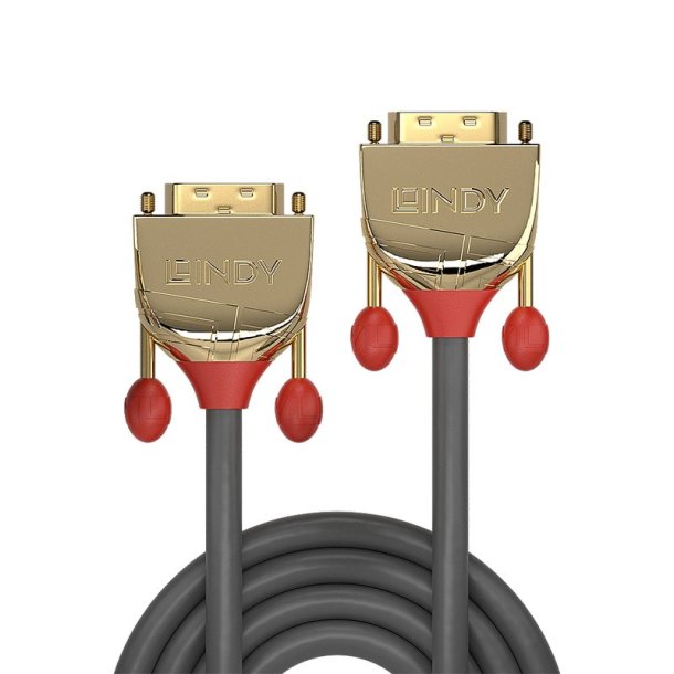 Lindy - 3m DVI-D Dual Link Cable, Gold Line - 3 m - DVI-D - Male - Grey - 9.9 Gbit/s - 2560 x 1600 pixels