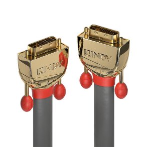 Lindy - 15m DVI-D Dual Link Cable, Gold Line - 15 m - DVI-D - Male - Grey - 24 - Gold