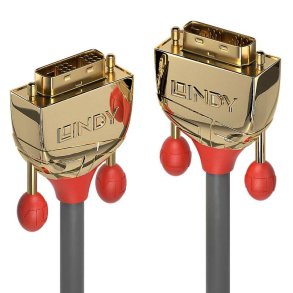 Lindy - 10m DVI-D Single Link Cable, Gold Line - 10 m - DVI-D - Male - Gold, Grey - 1920 x 1200 (WUXGA) - 4.95 Gbit/s