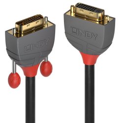 Lindy - 2m DVI-D Dual Link Extension Cable, Anthra Line - 2 m - DVI-D - DVI-I - Male - Female - Black