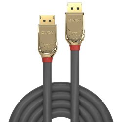 Lindy - 2m DisplayPort 1.4 Cable, Gold Line - Gold - 3840 x 2160 pixels - 3840 x 2160 - 2 m - DisplayPort - Male