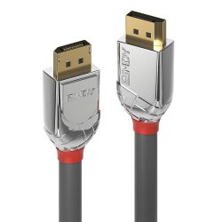Lindy - 1m DisplayPort 1.4 Cable, Cromo Line - Gold - 1.2 - 1 m - DisplayPort - Male - Grey