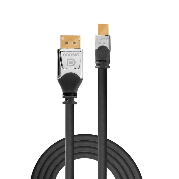 Lindy - 0.5m CROMO Mini DisplayPort to DisplayPort Cable - Gold - 1.2 - 4096 x 2160 pixels - 4096 x 2160 - 2160p - 0.5 m