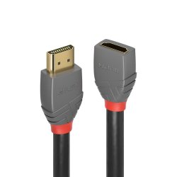Lindy - 1m High Speed HDMI Extension Cable, Anthra Line - 1 m - HDMI Type A (Standard) - Male - Female - Straight - Blac