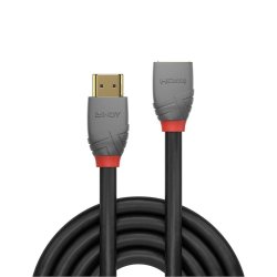 Lindy - 1m High Speed HDMI Extension Cable, Anthra Line - 1 m - HDMI Type A (Standard) - Male - Female - Straight - Blac