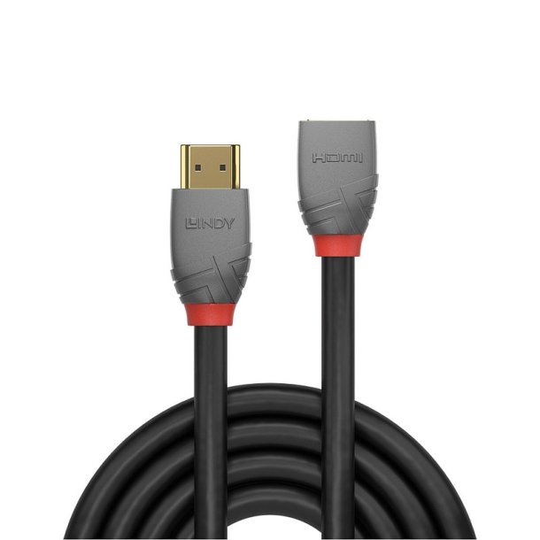 Lindy - 1m High Speed HDMI Extension Cable, Anthra Line - 1 m - HDMI Type A (Standard) - Male - Female - Straight - Blac