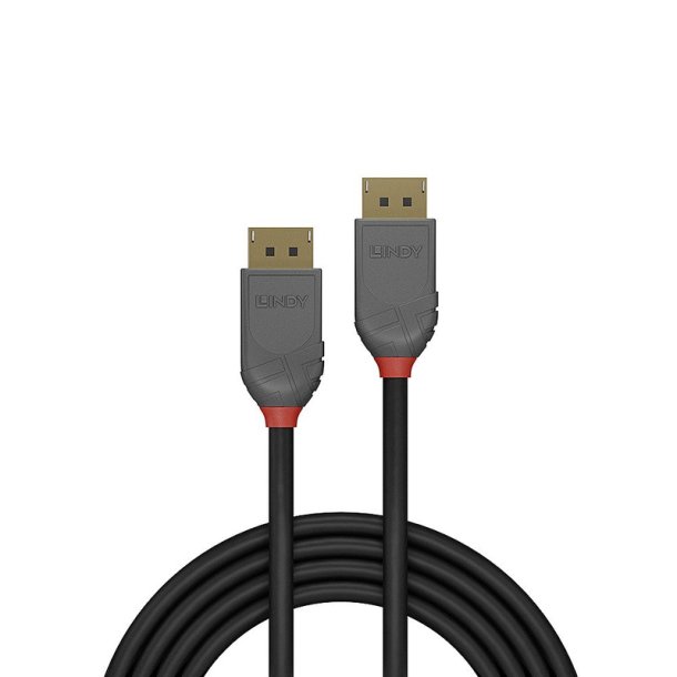 Lindy - 1m DisplayPort 1.4 Cable, Anthra Line - Straight - Gold - 1.4 - 7680 x 4320 pixels - 4096 x 2160, 7680 x 4320 - 