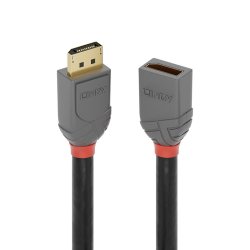 Lindy - 2m DisplayPort 1.4 Extension Cable, Anthra Line - Gold - 1.4 - 7680 x 4320 pixels - 7680 x 4320 - 4320p - 60 Hz