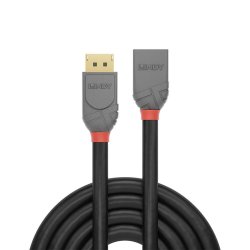 Lindy - 3m DisplayPort 1.4 Extension Cable, Anthra Line - Gold - 1.4 - 7680 x 4320 pixels - 7680 x 4320 - 4320p - 60 Hz