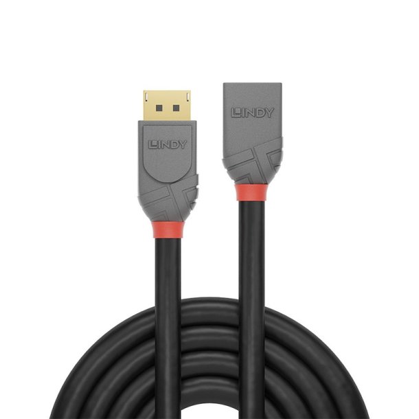 Lindy - 3m DisplayPort 1.4 Extension Cable, Anthra Line - Gold - 1.4 - 7680 x 4320 pixels - 7680 x 4320 - 4320p - 60 Hz