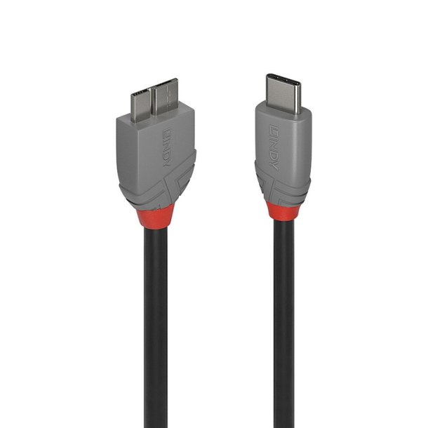 Lindy - 2m USB 3.2 Type C to Micro-B Cable, Anthra Line - USB 3.2 Gen 1 (3.1 Gen 1) - USB C - Micro-USB B - Male - Strai