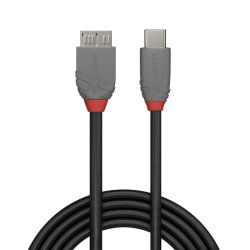Lindy - 2m USB 3.2 Type C to Micro-B Cable, Anthra Line - USB 3.2 Gen 1 (3.1 Gen 1) - USB C - Micro-USB B - Male - Strai
