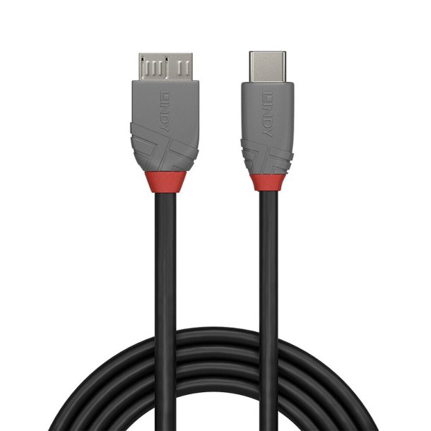 Lindy - 2m USB 3.2 Type C to Micro-B Cable, Anthra Line - USB 3.2 Gen 1 (3.1 Gen 1) - USB C - Micro-USB B - Male - Strai