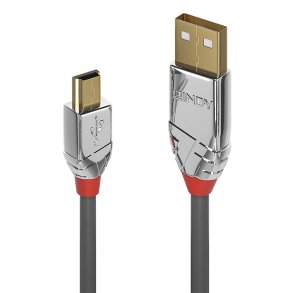 Lindy - 7.5m USB 2.0 Type A to Mini-B Cable, Cromo Line - USB 2.0 - USB A - Mini-USB B - Male - Straight - 24/28