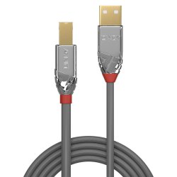 Lindy - 0.5m USB 2.0 Type A to B Cable, Cromo Line - USB 2.0 - USB A - USB B - Male - Straight - 20/24
