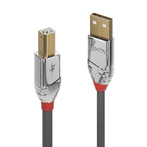 Lindy - 3m USB 2.0 Type A to B Cable, Cromo Line - USB 2.0 - USB A - USB B - Male - Straight - 20/24