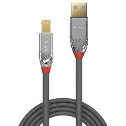 Lindy - 0.5m USB 3.2 Type A to B Cable, 5Gbps, Cromo Line - USB 3.2 Gen 1 (3.1 Gen 1) - USB A - USB B - Male - Straight 