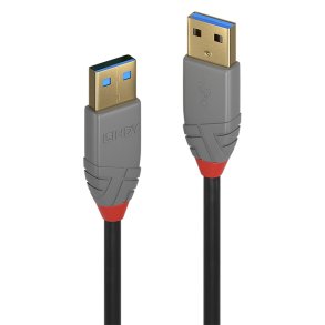 Lindy - 1m USB 3.2 Type A Cable, 5Gbps, Anthra Line - USB 3.2 Gen 1 (3.1 Gen 1) - USB A - Male - Straight - Gold - Polyv