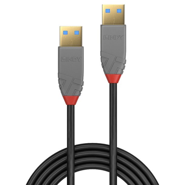 Lindy - 2m USB 3.2 Type A Cable, 5Gbps, Anthra Line - USB 3.2 Gen 1 (3.1 Gen 1) - USB A - Male - Straight - 24/28/30 - G