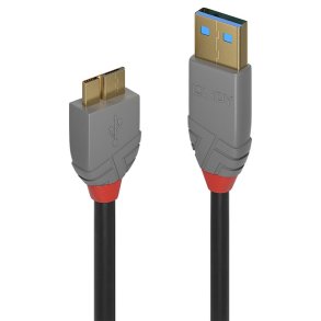 Lindy - 2m USB 3.2 Type A to Micro-B Cable, 5Gbps, Anthra Line - USB 3.2 Gen 1 (3.1 Gen 1) - USB A - Micro-USB B - Male 