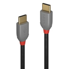 Lindy - 1m USB 2.0 Type C to C Cable, Anthra Line - USB 2.0 - USB C - Male - Straight - 24/28/32 - Gold