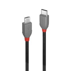 Lindy - 3m USB 2.0 Type C to Micro-B Cable, Anthra Line - USB 2.0 - USB C - Micro-USB B - Male - Straight - 28