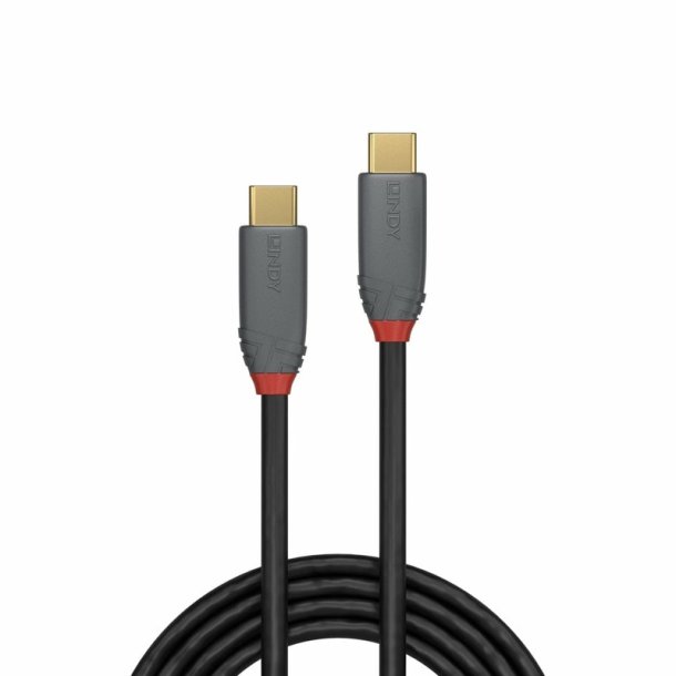 Lindy - 2m USB 3.2 Type C Cable, 5A PD, Anthra Line - USB 3.2 Gen 2 (3.1 Gen 2) - USB C - Male - Straight - 32/30/22 - G