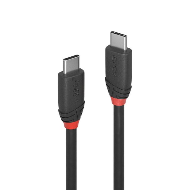 Lindy - 0.5m USB 3.2 Type C to C Cable, 20Gbps, Black Line - USB 3.2 Gen 1 (3.1 Gen 1) - USB C - Male - Straight - 26/32