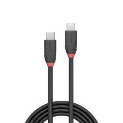 Lindy - 1m USB 3.2 Type C to C Cable, 20Gbps, Black Line - USB 3.2 Gen 1 (3.1 Gen 1) - USB C - Male - Straight - 26/32 -