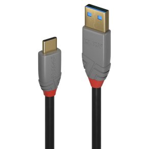 Lindy - 1.5m USB 3.2 Type A to C Cable, 10Gbps, 5A, PD, Anthra Line - USB 3.2 Gen 2 (3.1 Gen 2) - USB C - USB A - Male -