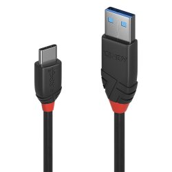 Lindy - 1m USB 3.2 Type A to C Cable, 10Gbps, Black Line - USB 3.2 Gen 1 (3.1 Gen 1) - USB A - USB C - Male - Straight -