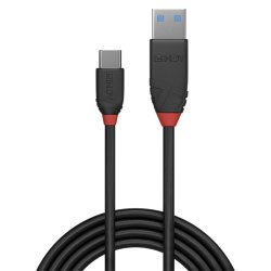 Lindy - 1m USB 3.2 Type A to C Cable, 10Gbps, Black Line - USB 3.2 Gen 1 (3.1 Gen 1) - USB A - USB C - Male - Straight -