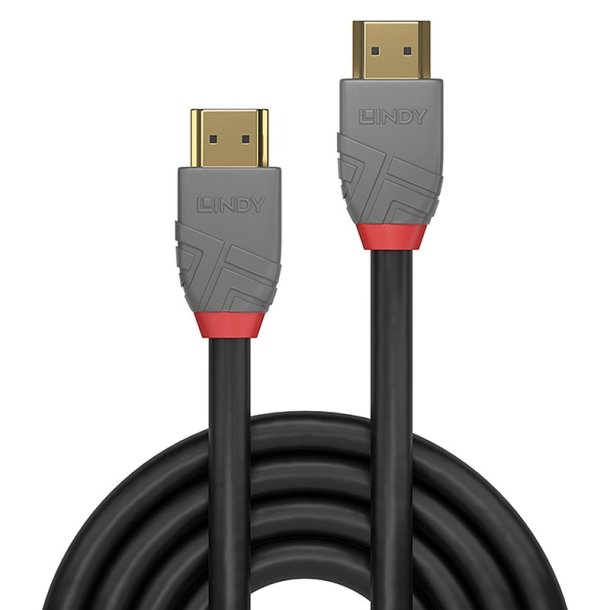 Lindy - 1m High Speed HDMI Cable, Anthra Line - 1 m - HDMI Type A (Standard) - Male - Straight - Black, Grey - 2.0