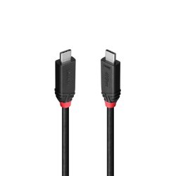 Lindy - 2m USB4 240W Type C Cable, Black Line - USB4 Gen 3x2 - USB C - Male - Straight - 24/32 - Nickel