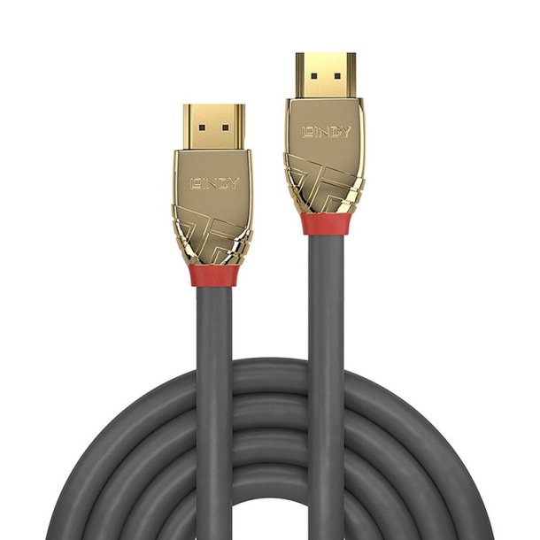 Lindy - 2m Ultra High Speed HDMI Cable, Gold Line - 2 m - HDMI Type A (Standard) - Male - Straight - Grey - 2.1