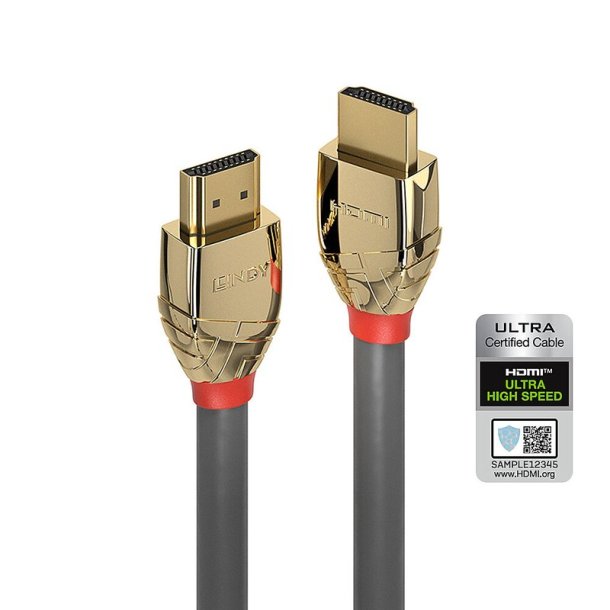 Lindy - 5m Ultra High Speed HDMI Cable, Gold Line - 5 m - HDMI Type A (Standard) - Male - Straight - Grey - 2.1