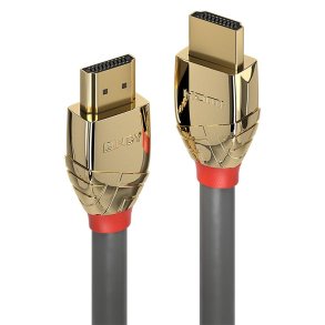 Lindy - 5m High Speed HDMI Cable, Gold Line - 5 m - HDMI Type A (Standard) - Male - Straight - Gold, Grey - 4096 x 2160 