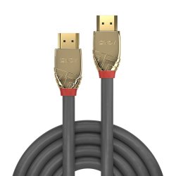 Lindy - 15m Standard HDMI Cable, Gold Line - 15 m - HDMI Type A (Standard) - Male - Straight - Grey - 24