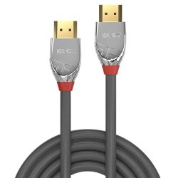 Lindy - 2m High Speed HDMI Cable, Cromo Line - 2 m - HDMI Type A (Standard) - Male - Straight - Grey, Silver - 2.0