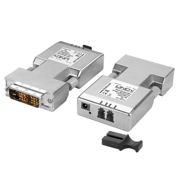 Lindy - 1500m Fibre Optic DVI-D Single Link Extender - DVI - 1 - DVI-D - Silver - 1920 x 1200 pixels - 1500 m