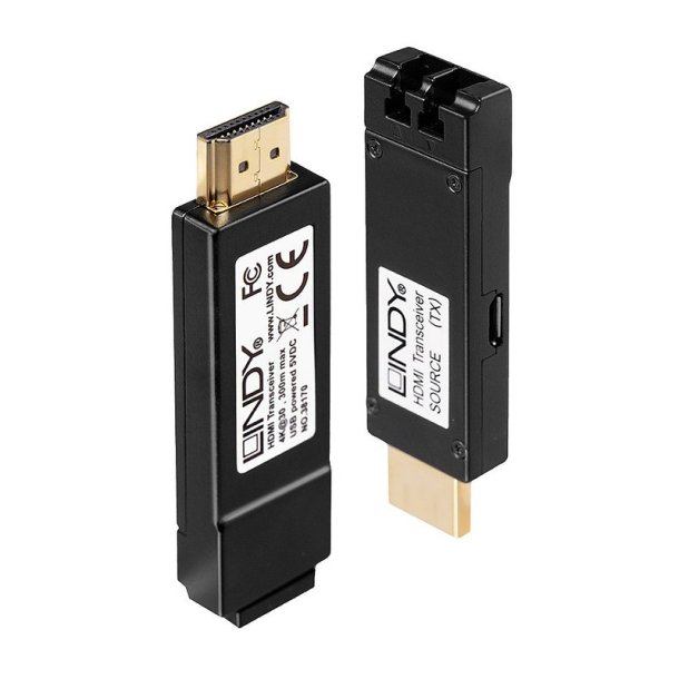 Lindy - 300m Fibre Optic HDMI 4K30 Extender - AV transmitter &amp; receiver - 3840 x 2160 pixels - 300 m - 1080p, 2160p - 38