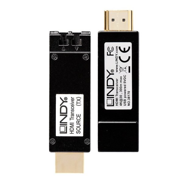 Lindy - 300m Fibre Optic HDMI 4K30 Extender - AV transmitter &amp; receiver - 3840 x 2160 pixels - 300 m - 1080p, 2160p - 38