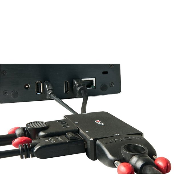 Lindy - HDMI to DisplayPort, DVI and VGA Converter - 0.15 m - 2160p - Black - DP STDP2600, DVI-D PS8222, VGA AG6200 - 8 