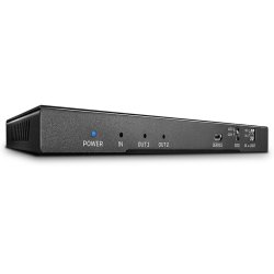 Lindy - 2 Port HDMI 18G Splitter with Audio and Downscaling - HDMI - 2x HDMI - 2.0 - 3 - 2 - Black