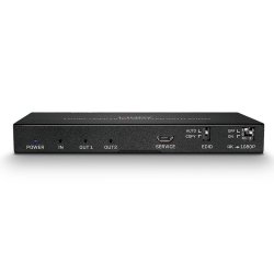 Lindy - 2 Port HDMI 18G Splitter with Audio and Downscaling - HDMI - 2x HDMI - 2.0 - 3 - 2 - Black