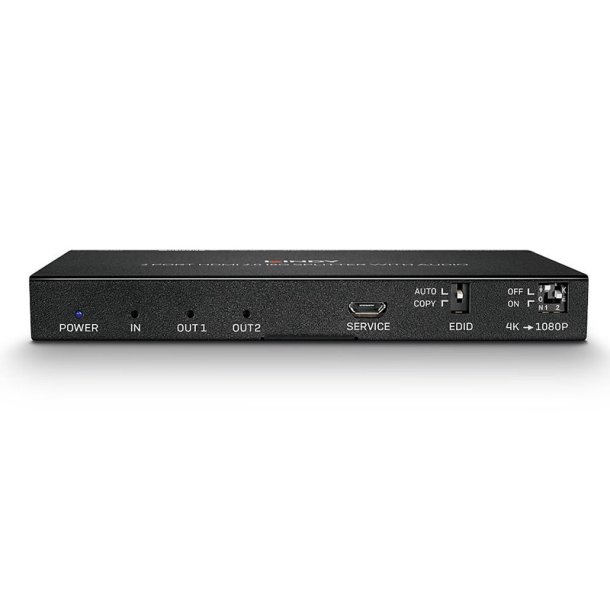 Lindy - 2 Port HDMI 18G Splitter with Audio and Downscaling - HDMI - 2x HDMI - 2.0 - 3 - 2 - Black