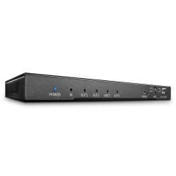 Lindy - 4 Port HDMI 18G Splitter with Audio and Downscaling - HDMI - 4x HDMI - 2.0 - 5 - 2 - Black