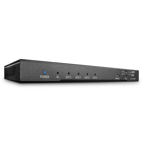 Lindy - 4 Port HDMI 18G Splitter with Audio and Downscaling - HDMI - 4x HDMI - 2.0 - 5 - 2 - Black